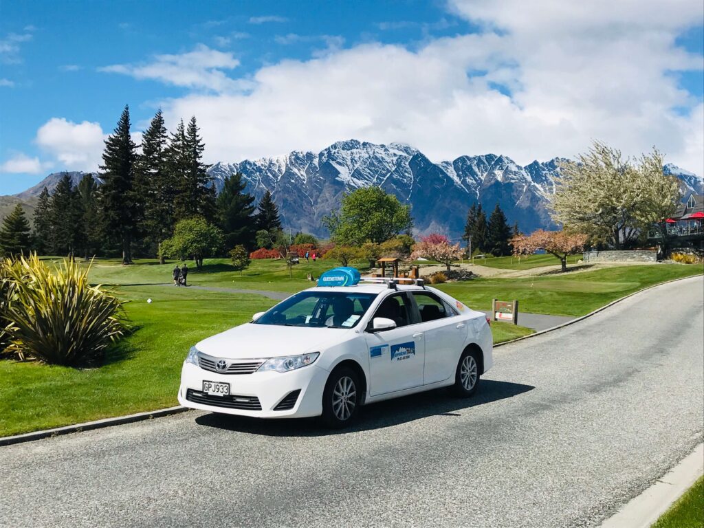 Queenstown taxi fleet providing airport transfers and local transportation in Queenstown New Zealand