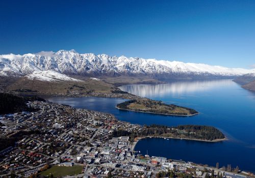 Winter scene in the snow, Queenstown. New Zealand.